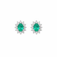 Boucles d'oreilles Donna Oro Femme in Or blanc Smeraldi+Diamanti LOE12916.008